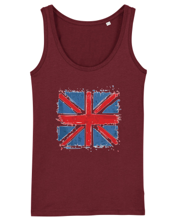 British Flag | UK Flag | England Distressed Flag Burgundy