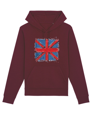 British Flag | UK Flag | England Distressed Flag Burgundy