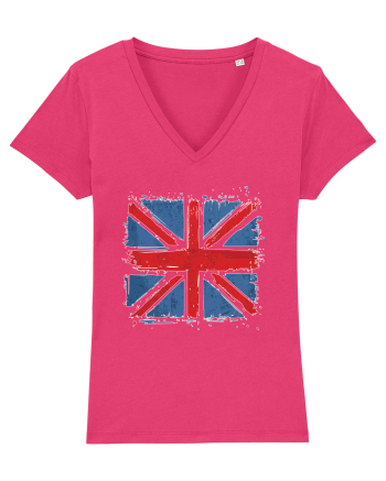British Flag | UK Flag | England Distressed Flag Raspberry
