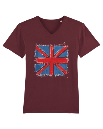 British Flag | UK Flag | England Distressed Flag Burgundy