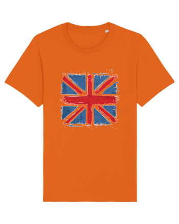 British Flag | UK Flag | England Distressed Flag Bright Orange