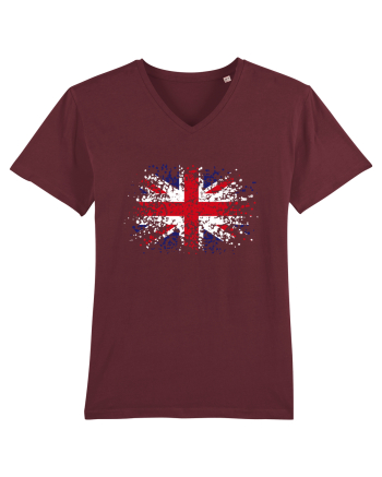 British Flag | UK Flag | England Grunge Flag Burgundy