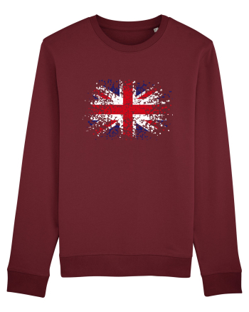 British Flag | UK Flag | England Grunge Flag Burgundy