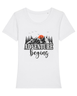 Adventure Begin Tricou mânecă scurtă guler larg fitted Damă Expresser