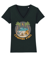 Camping Vibes Tricou mânecă scurtă guler V Damă Evoker