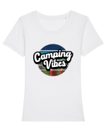 Camping Vibes Tricou mânecă scurtă guler larg fitted Damă Expresser