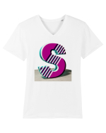 Litera S  3d - v1 Tricou mânecă scurtă guler V Bărbat Presenter
