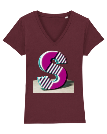 Litera S  3d - v2 (cu stralucire) Burgundy