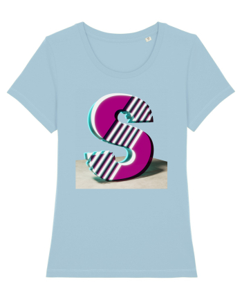 Litera S  3d - v2 (cu stralucire) Sky Blue