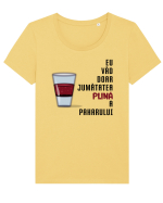 Doar jumătatea plină Tricou mânecă scurtă guler larg fitted Damă Expresser
