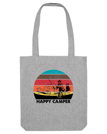 Happy Camper Retro Fishing Heather Grey