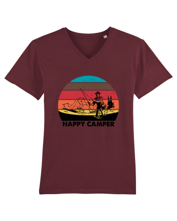Happy Camper Retro Fishing Burgundy