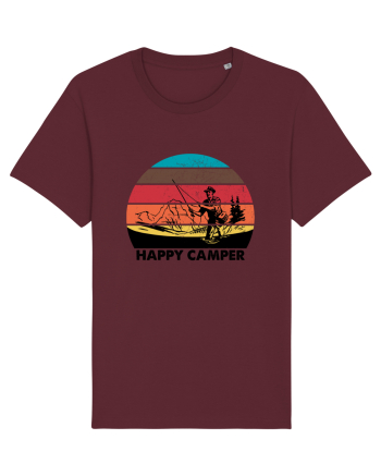 Happy Camper Retro Fishing Burgundy