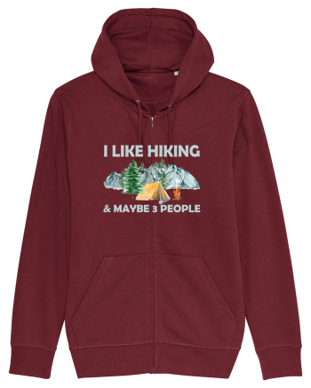 I Like Hiking & Maybe 3 People Burgundy
