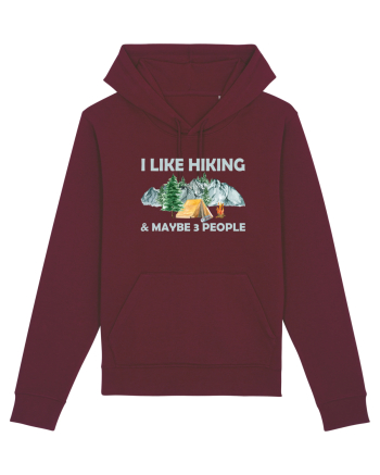 I Like Hiking & Maybe 3 People Burgundy
