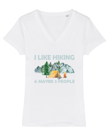 I Like Hiking & Maybe 3 People White