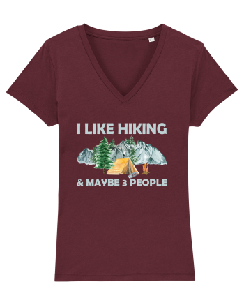 I Like Hiking & Maybe 3 People Burgundy