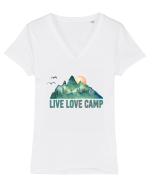 Live Love Camp Tricou mânecă scurtă guler V Damă Evoker