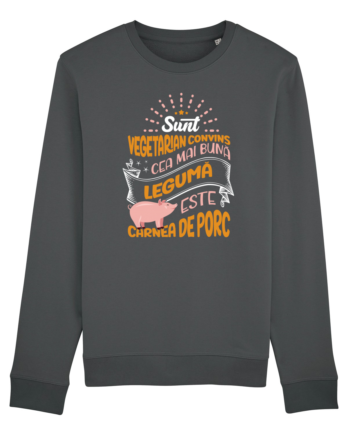 Bluză mânecă lungă Unisex Rise Anthracite