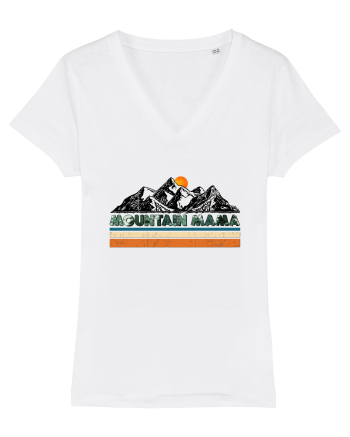 Mountain Mama Retro Sunset White