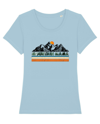 Mountain Mama Retro Sunset Sky Blue