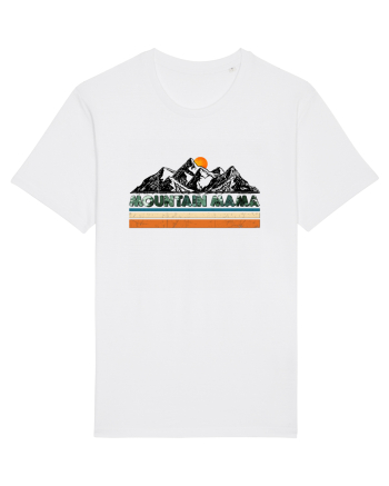 Mountain Mama Retro Sunset White