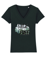 Wild and Free Tricou mânecă scurtă guler V Damă Evoker