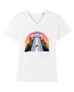 Alien Transgender Lgbt Q Gaylien Ufo Tricou mânecă scurtă guler V Bărbat Presenter