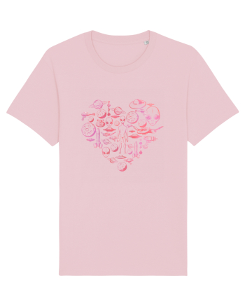 Aliens Ufo Enthusiast Lovers Heart Cotton Pink