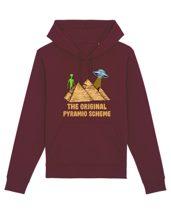 Astronaut Alien Ufo Egyptian Pyramid Burgundy
