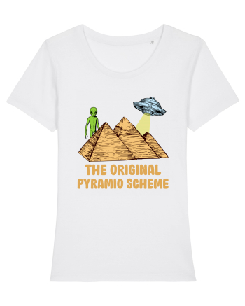 Astronaut Alien Ufo Egyptian Pyramid White