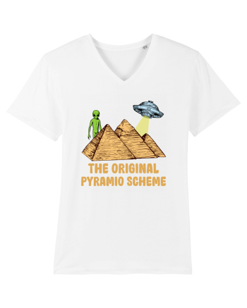 Astronaut Alien Ufo Egyptian Pyramid White