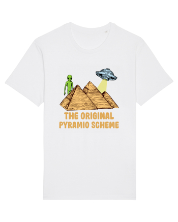 Astronaut Alien Ufo Egyptian Pyramid White