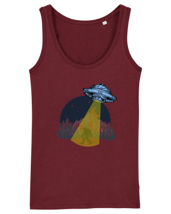 Bigfoot Ufo Moonmountain Alien Vintage Burgundy