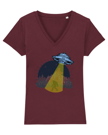 Bigfoot Ufo Moonmountain Alien Vintage Burgundy