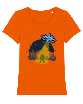 Bigfoot Ufo Moonmountain Alien Vintage Bright Orange