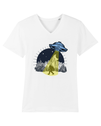 Bigfoot Ufo Moonmountain Alien Vintage White