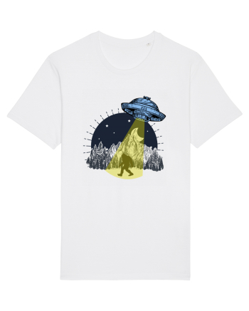 Bigfoot Ufo Moonmountain Alien Vintage White