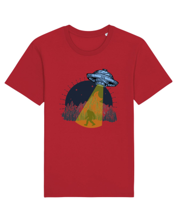 Bigfoot Ufo Moonmountain Alien Vintage Red