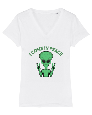 Cute Alien I Come In Peace Space White