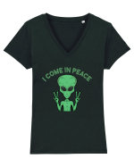 Cute Alien I Come In Peace Space Tricou mânecă scurtă guler V Damă Evoker