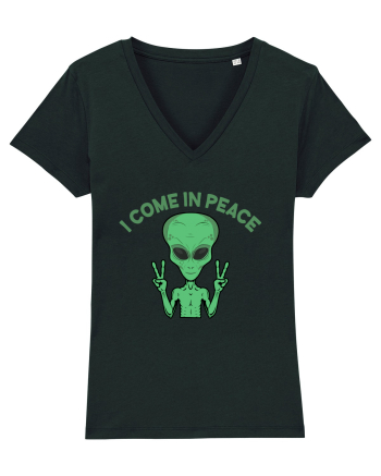 Cute Alien I Come In Peace Space Black