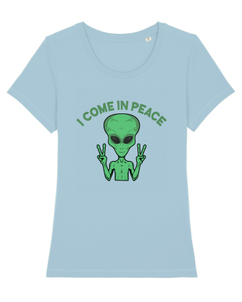 Cute Alien I Come In Peace Space Sky Blue