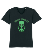 Cute Alien I Come In Peace Space Tricou mânecă scurtă guler V Bărbat Presenter