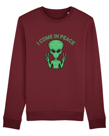 Cute Alien I Come In Peace Space Burgundy