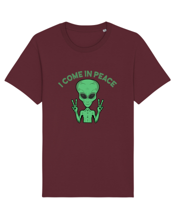 Cute Alien I Come In Peace Space Burgundy