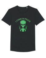 Cute Alien I Come In Peace Space Tricou mânecă scurtă guler larg Bărbat Skater