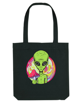 Edm Trippy Mushroom Alien Black