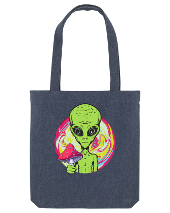 Edm Trippy Mushroom Alien Midnight Blue