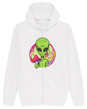 Edm Trippy Mushroom Alien White